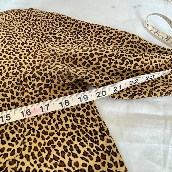 100% Silk Spencer Jeremy Vintage Leopard Print Blouse Top Size 10 - Picture 9 of 10
